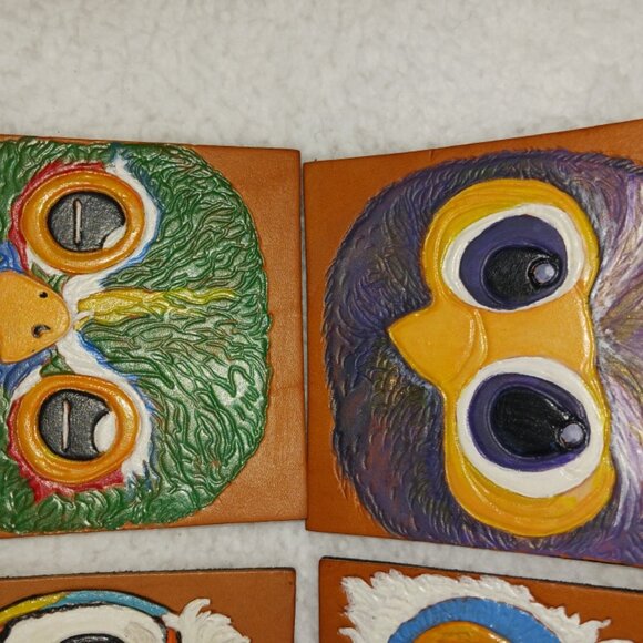 Leather Coasters - 4" square - Picture 2 of 2